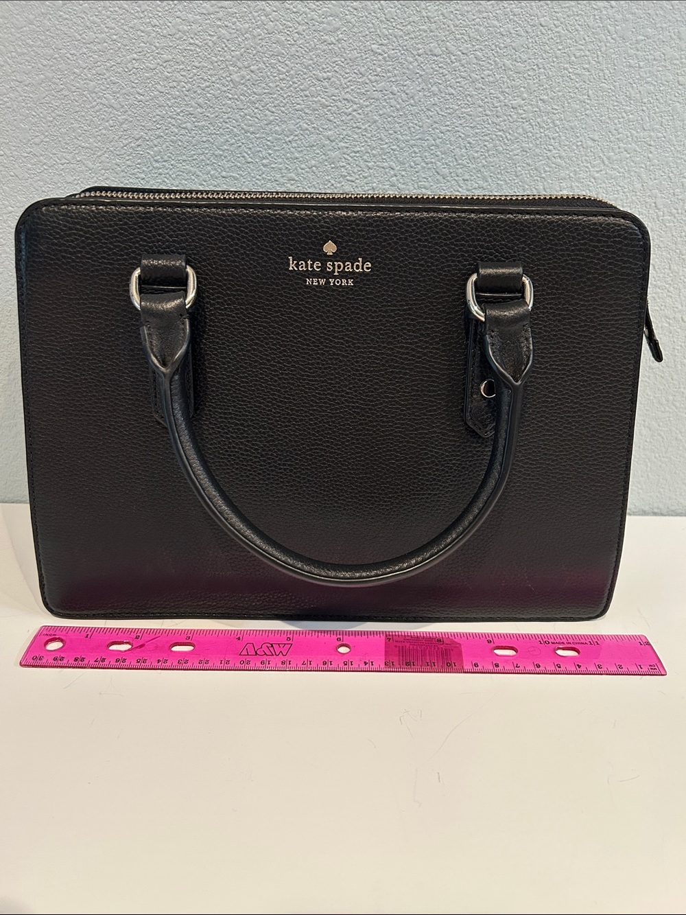 kate spade black pebbled leather handbag*